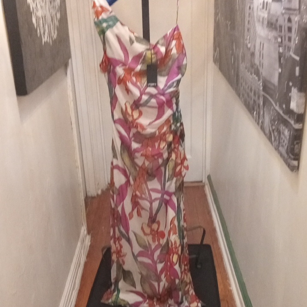 Elegant One Shoulder Floral Dress